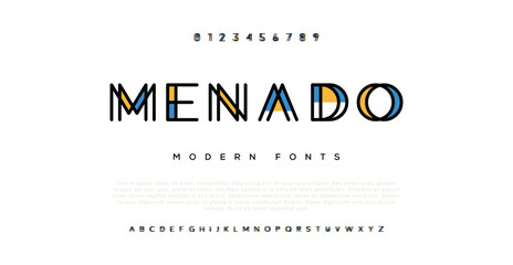 Modern, futuristic modern geometric font