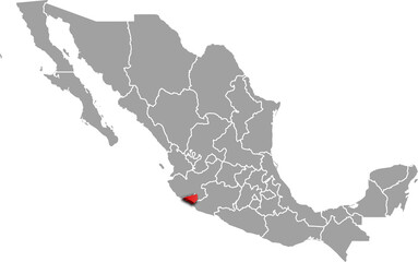 COLIMA MAP MEXICO DEPARTMENT 3D MAP