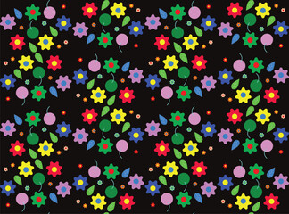 seamless pattern with flower and fruit