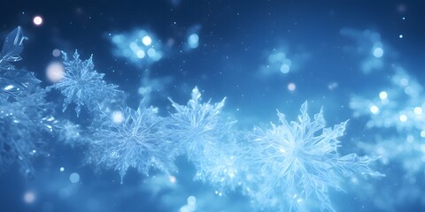 Fototapeta na wymiar Blue abstract snowflakes background
