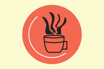 Tea Cup silhouette vector illustration line art 