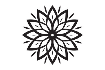 Winter Snowflake, Snow Design of Ice Crystal, Template for plotter laser cutting of paper, metal engraving, sign,  wood carving, cnc, Generative AI