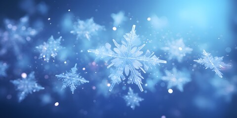 Fototapeta na wymiar Blue abstract snowflakes background