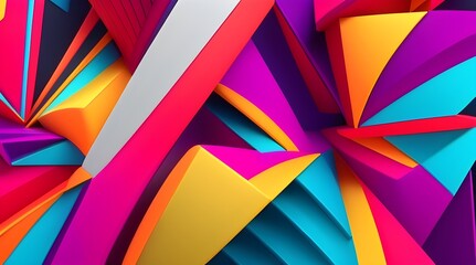Abstract 3d rendering of chaotic colorful shapes. Futuristic background design.