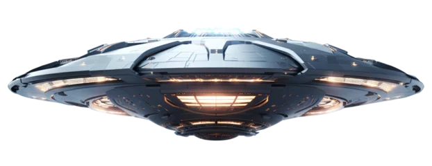 Zelfklevend Fotobehang UFO png Unidentified flying object png alien spaceship png ufo flying png UFO transparent background © HugePNG
