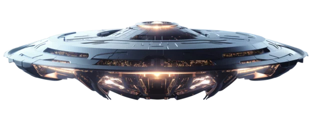 Fotobehang UFO png Unidentified flying object png alien spaceship png ufo flying png UFO transparent background © HugePNG