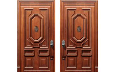 Grand Entrance Luxurious Rosewood Door on a White or Clear Surface PNG Transparent Background
