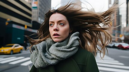 Beautiful woman portrait photography, photo, pretty girl, winter fashion, Generative AI
