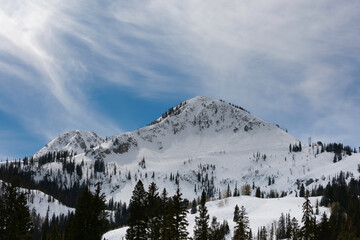 Winter in the rockies, snowy mountain