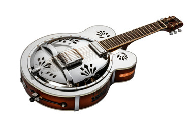 Melodic Reverberations Resonator Acoustic Guitar on a White or Clear Surface PNG Transparent Background