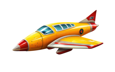 Retro Rocket Ride Blast into Nostalgic Adventure on a White or Clear Surface PNG Transparent Background