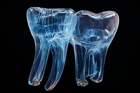 Dentist examines dental x-ray film of patient dental health