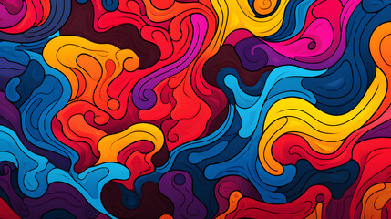 seamless pattern with colored waves