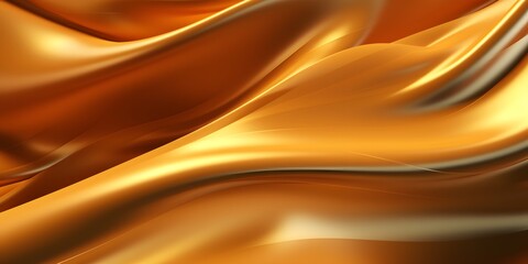 Obraz premium Fabric gold color Cloth Flowing on Wind Textile Wave Flying movement 3d rendering abstract fashion background