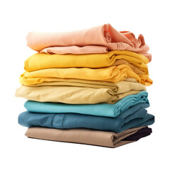 Folding of clothes isolated on transparent background. AI generated.