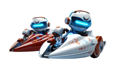 RoboRacers Racing Circuit Mechanical Velocity Thrills on a White or Clear Surface PNG Transparent Background