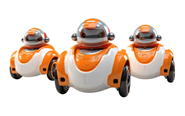 Futuristic Thrills Robot Racers Speedway on a White or Clear Surface PNG Transparent Background