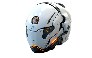 Robot Helmet Cybernetic Headgear Defender on a White or Clear Surface PNG Transparent Background