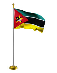 mozambique flag wave on transparent or PNG background. digital illustration for national activity or social media content.