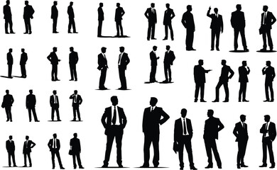 silhouettes of people silhouette people business person vector set