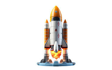 Naklejka premium Futuristic Space Discovery RocketRider Exploration on a White or Clear Surface PNG Transparent Background