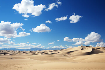 Fototapeta na wymiar Beautiful sand dunes in the desert with blue sky