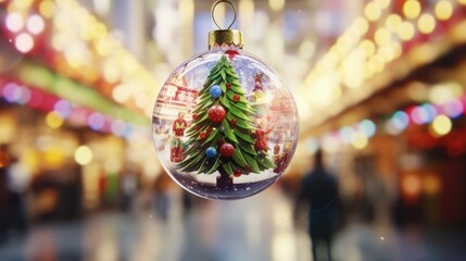 Christmas background with decorative tree ball