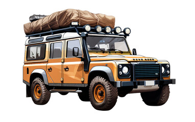 Jungle Safari Thrillride Explorers Jeep on a White or Clear Surface PNG Transparent Background