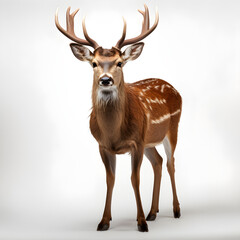 isolated on white, deer