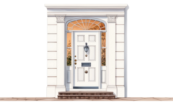 Savannah Door Sunset Horizon Entry on a White or Clear Surface PNG Transparent Background - Powered by Adobe