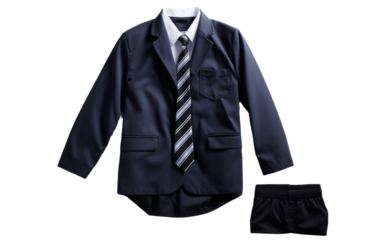 Classic School Style Timeless Uniform Ensemble on a White or Clear Surface PNG Transparent Background