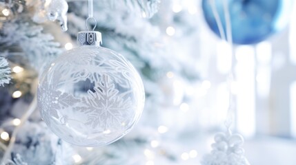 Fototapeta na wymiar Christmas background with decorative tree ball