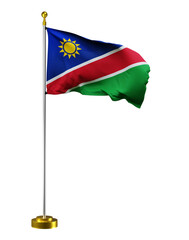 Namibia flag wave on transparent or PNG background. digital illustration for national activity or social media content.