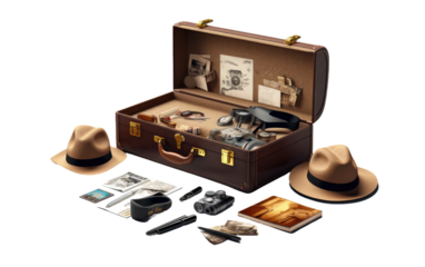 Espionage Enthusiasts Gear Stealth Kit on a White or Clear Surface PNG Transparent Background