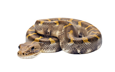 Fototapeta premium Slithering Python Doll Soft and Slithery Python on a White or Clear Surface PNG Transparent Background