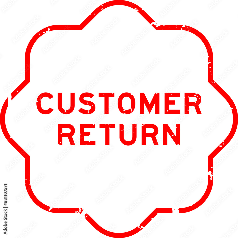 Canvas Prints Grunge red customer return word rubber seal stamp on white background