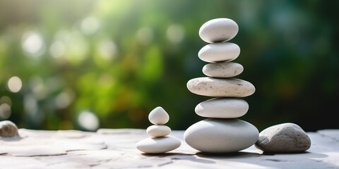 zen stones in the garden. the concept of balance and harmony