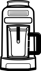 Coffee Machine Vintage Outline Icon In Hand-drawn Style