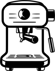Coffee Machine Vintage Outline Icon In Hand-drawn Style