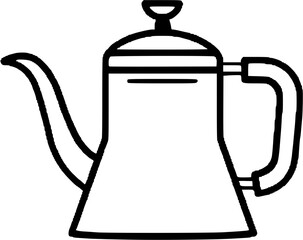 Coffee Pot Vintage Outline Icon In Hand-drawn Style