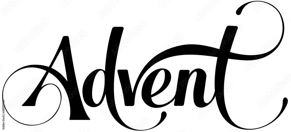 Fototapete advent - custom calligraphy text