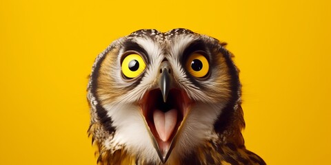 A Majestic Owl Captivating With Its Wide Open Mouth