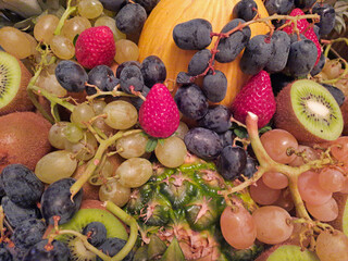 large quantity of varied and appetizing fruit