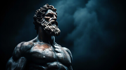 stoic statue sculpture inspirational background - obrazy, fototapety, plakaty