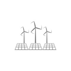 Wind and solar energy icon isolated on transparent background