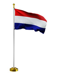 Netherlands flag wave on transparent or PNG background. digital illustration for national activity or social media content.