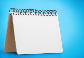 Blank the desktop calendar for organizing each date.