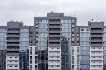 Fototapeta premium Modern multi storey apartment building elevation
