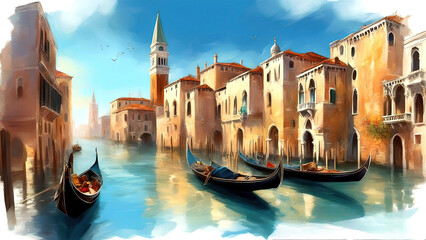 Venice, gondola - obrazy, fototapety, plakaty