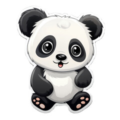 Panda Sticker Isolated on Transparent Background Generative AI